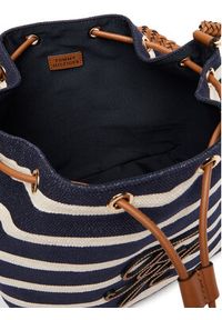 TOMMY HILFIGER - Tommy Hilfiger Torebka Th Elev Summer Bucket Stripe AW0AW18401 Granatowy. Kolor: niebieski #6