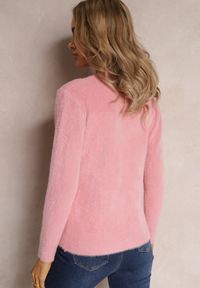 Renee - Różowy Sweter Wełniany Elisabema. Kolor: różowy. Materiał: wełna. Długość rękawa: długi rękaw. Długość: długie. Styl: klasyczny #3