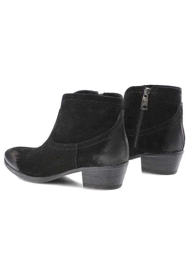 Czarne Botki Carinii Damskie Modne Obuwie Jesienne. Okazja: na spotkanie biznesowe, na co dzień. Kolor: czarny. Materiał: zamsz, skóra. Szerokość cholewki: normalna. Sezon: jesień. Obcas: na obcasie. Styl: elegancki, casual, klasyczny, biznesowy. Wysokość obcasa: niski