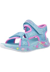 skechers - Sandały SKECHERS LIGHTS MERMAID DR Niebieski. Kolor: niebieski. Materiał: tkanina. Sezon: lato