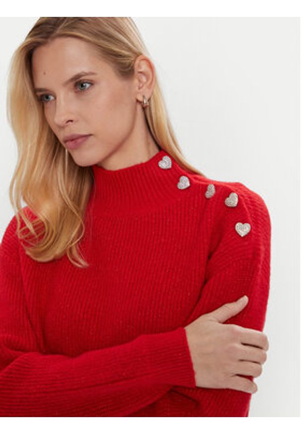 Morgan Golf 232-MSTORI Czerwony Regular Fit. Typ kołnierza: golf. Kolor: czerwony. Materiał: syntetyk