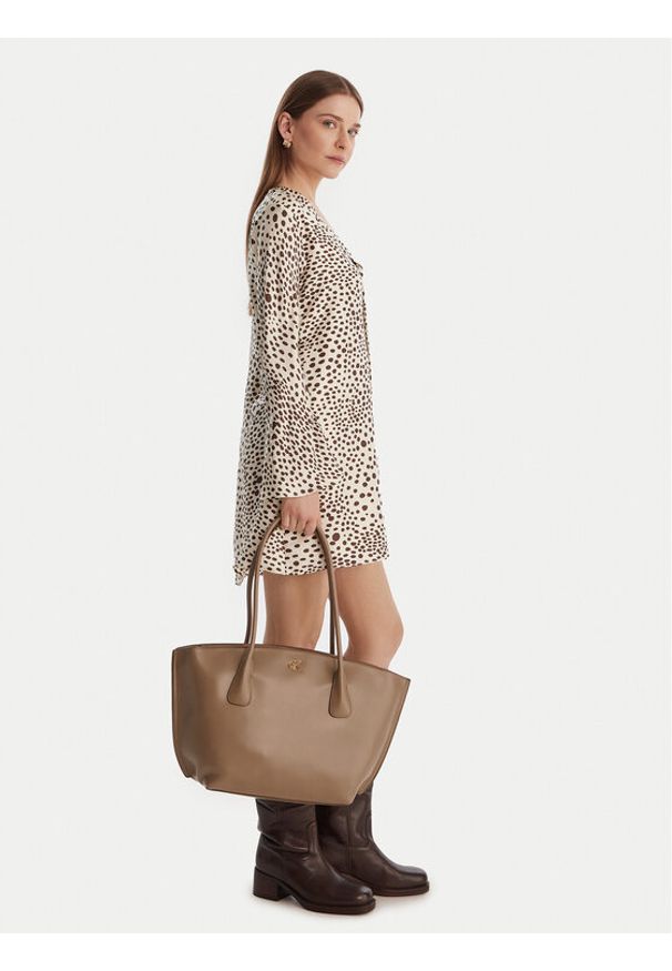 Calvin Klein Torebka Ck Medium Dome Tot LV04F3344G Beżowy. Kolor: beżowy. Materiał: skórzane