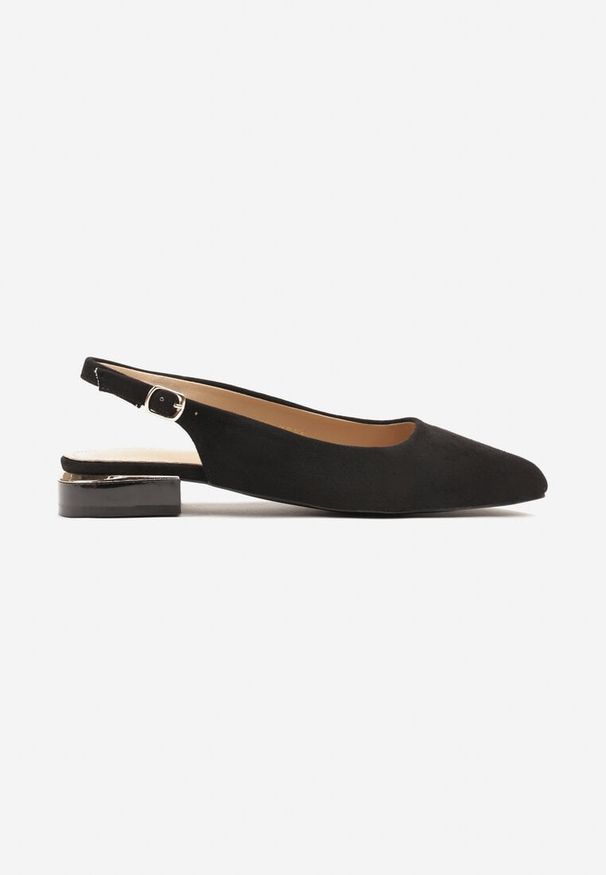 Born2be - Czarne Sandały Slingback Vices z Metaliczną Aplikacją przy Obcasie Ediriella. Okazja: na co dzień, na spotkanie biznesowe. Nosek buta: szpiczasty. Kolor: czarny. Wzór: aplikacja. Sezon: lato, wiosna. Obcas: na obcasie. Styl: biznesowy, elegancki, casual. Wysokość obcasa: średni