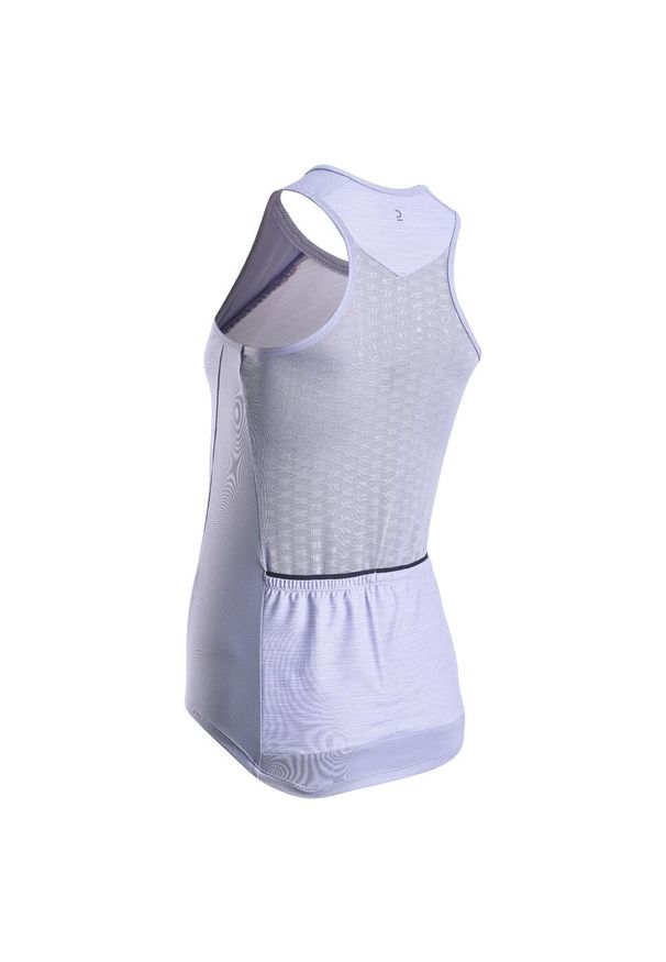 VAN RYSEL - Koszulka bez rękawów rowerowa damska Triban 500. Kolor: niebieski. Długość rękawa: bez rękawów. Sport: kolarstwo