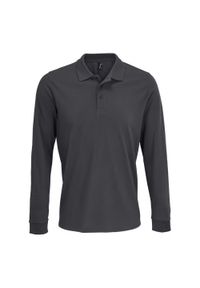 SOL'S - Koszulka Polo Z Długim Rękawem Dla Dorosłych Unisex Polycotton. Okazja: na co dzień. Typ kołnierza: polo. Kolor: szary. Długość rękawa: długi rękaw. Długość: długie. Styl: casual