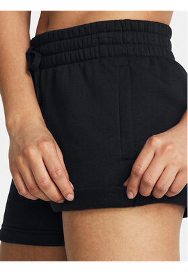 Under Armour Szorty sportowe Rival Fleece Short 1382723-001 Czarny Loose Fit. Kolor: czarny. Materiał: bawełna
