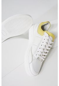 Answear Lab buty skórzane kolor biały. Nosek buta: okrągły. Zapięcie: sznurówki. Kolor: biały. Materiał: skóra #2