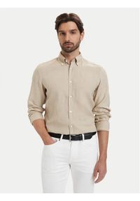 BOSS Koszula H-Liam 50556077 Beżowy Regular Fit. Kolor: beżowy. Materiał: len #1