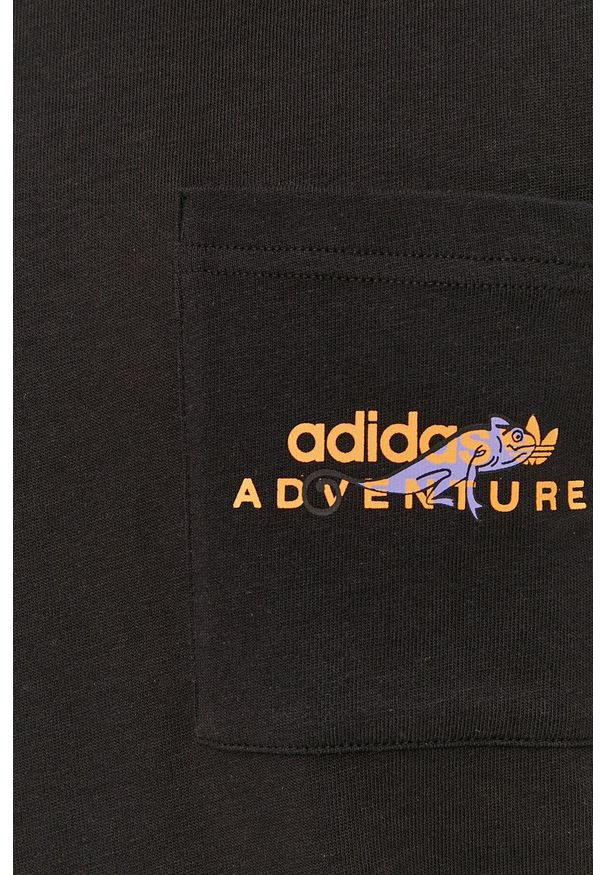 adidas Originals - T-shirt. Okazja: na co dzień. Kolor: czarny. Wzór: nadruk. Styl: casual