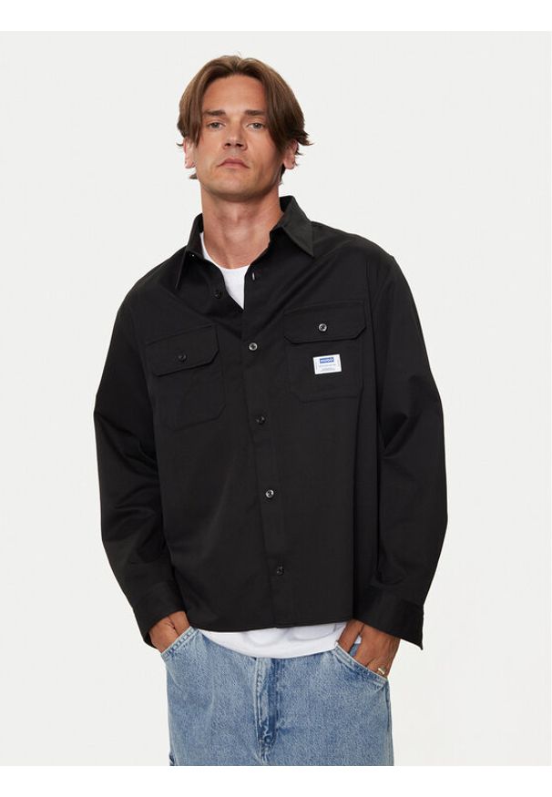 Hugo Koszula Ekynone 50520001 Czarny Oversize. Kolor: czarny. Materiał: bawełna
