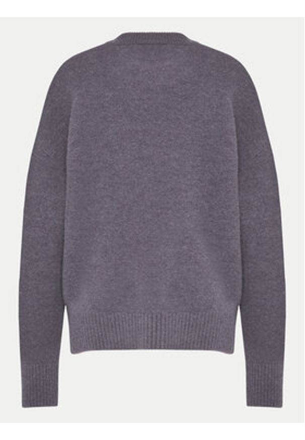 AMI PARIS - AMI Paris Sweter UKS025.KN0032 Fioletowy Relaxed Fit. Kolor: fioletowy. Materiał: syntetyk