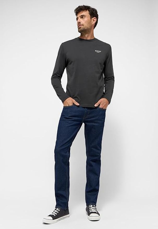 Męskie Spodnie Jeansowe Mustang Style Oregon Slim Denim Blue 1015864 5000 940