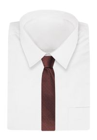 Chattier - Krawat Klasyczny, Brązowy, Miedziany w Drobny Rzucik, Męski, Szeroki 8 cm, Elegancki -CHATTIER. Kolor: brązowy, wielokolorowy, beżowy. Materiał: poliester. Styl: klasyczny, elegancki