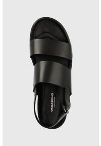 vagabond - Vagabond sandały skórzane ERIN damskie kolor czarny. Zapięcie: rzepy. Kolor: czarny. Materiał: skóra. Wzór: gładki. Obcas: na obcasie. Wysokość obcasa: niski