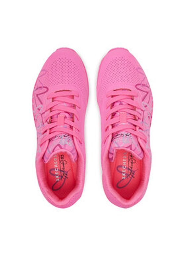 skechers - Skechers Sneakersy Uno - Spread the Love 155507/HTPK Różowy. Kolor: różowy. Materiał: skóra