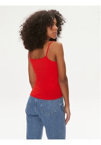 Calvin Klein Jeans Top Monologo J20J223105 Czerwony Slim Fit. Kolor: czerwony. Materiał: bawełna #5