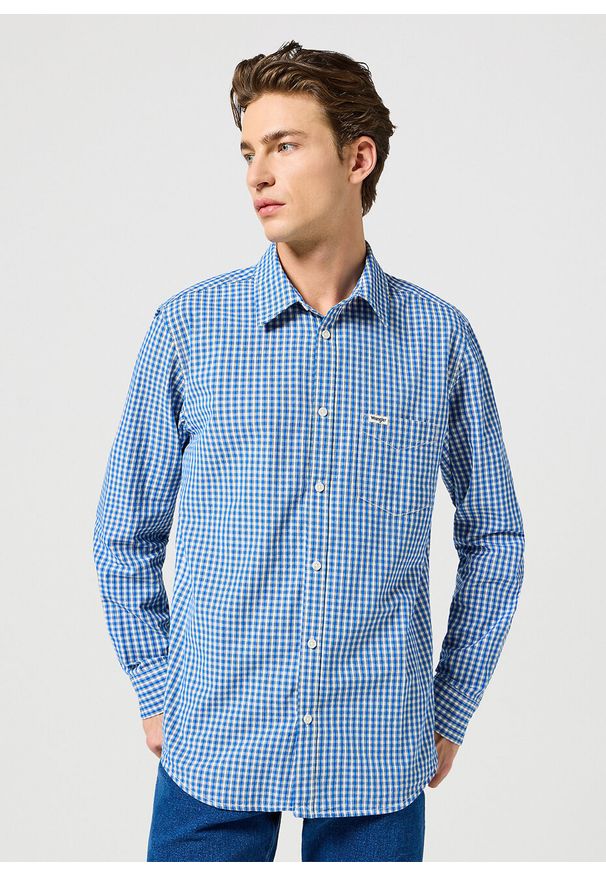 Wrangler - WRANGLER MĘSKA KOSZULA 1 PKT SHIRT WRANGLER BLUE 112358063