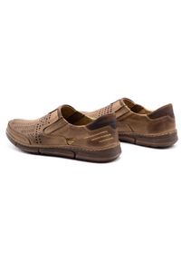 Polbut Buty męskie na lato J51 brązowe. Okazja: na spacer. Zapięcie: bez zapięcia. Kolor: brązowy. Materiał: skóra, guma. Wzór: ażurowy. Sezon: lato. Styl: klasyczny #3
