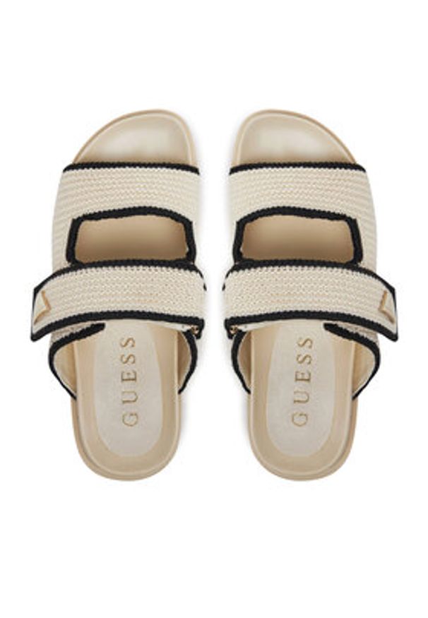 Guess Klapki FLJFDN FAB19 Beżowy. Kolor: beżowy. Materiał: skóra