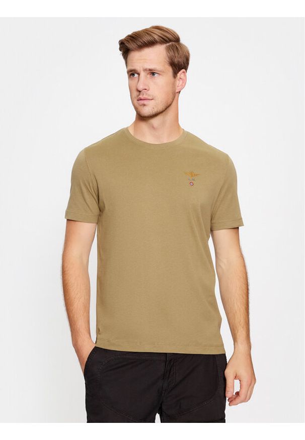Aeronautica Militare T-Shirt 232TS1580J372 Zielony Regular Fit. Kolor: zielony. Materiał: bawełna