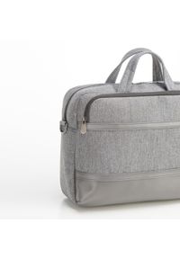 Wittchen - Męska torba na laptopa 15,6” z panelem z ekoskóry szara. Kolor: szary. Materiał: poliester. Styl: klasyczny, casual, elegancki, biznesowy #5