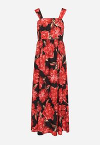 Born2be - Czarna Rozkloszowana Sukienka z Wiskozą w Kwiatowym Wzór Nilarune. Kolor: czarny. Materiał: wiskoza. Długość rękawa: na ramiączkach. Wzór: kwiaty. Sezon: lato. Styl: klasyczny #3