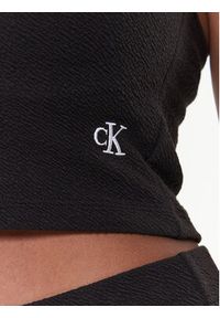 Calvin Klein Jeans Top J20J221011 Czarny Slim Fit. Kolor: czarny. Materiał: syntetyk