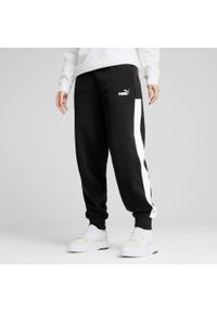 Puma - Damskie spodnie dresowe Around The Block PUMA Black. Kolor: czarny. Materiał: dresówka. Wzór: haft. Sport: turystyka piesza