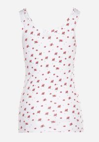 Born2be - Biały Bawełniany Top z Kwiatowym Wzorem Venitte. Okazja: na co dzień. Kolor: biały. Materiał: bawełna. Wzór: kwiaty. Styl: klasyczny, casual #6