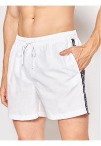 Calvin Klein Swimwear Szorty kąpielowe Medium Drawstringnos KM0KM00741 Biały Regular Fit. Kolor: biały. Materiał: syntetyk #1