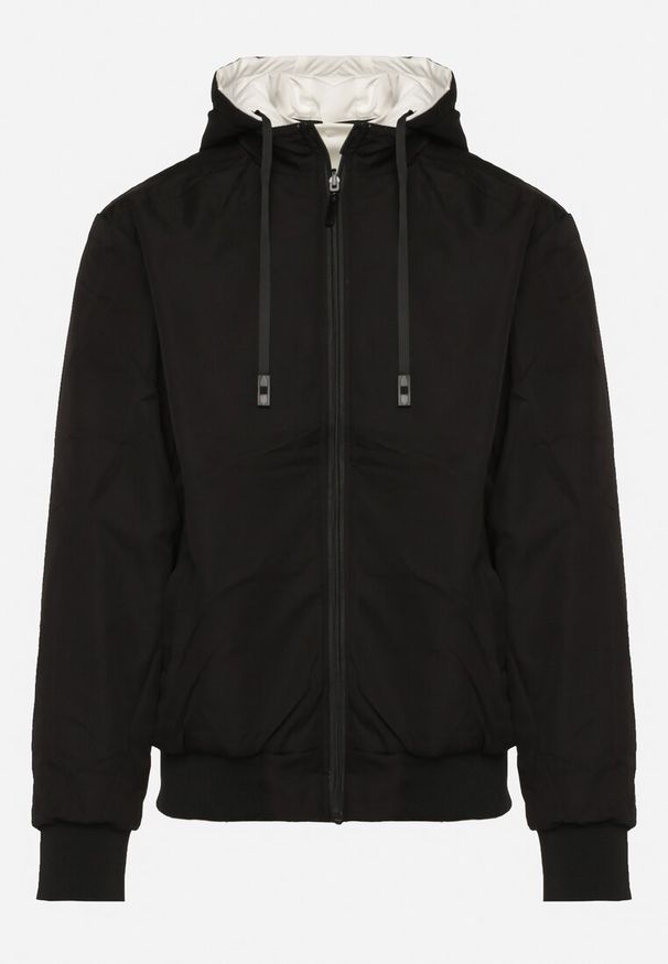 Born2be - Biała Kurtka Dwustronna ze Ściągaczami i Odpinanym Kapturem Xerissa. Kolor: biały