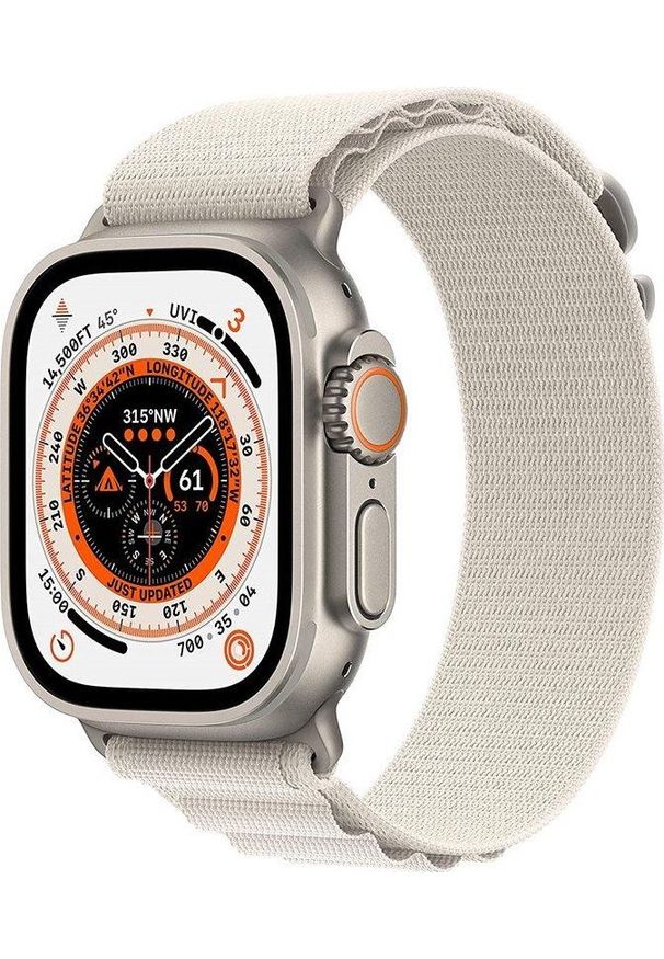 APPLE - Smartwatch Apple Watch Ultra GPS + Cellular 49mm Titanium Case Alpine Loop Small Biały (MQFQ3FD/A). Rodzaj zegarka: smartwatch. Kolor: biały