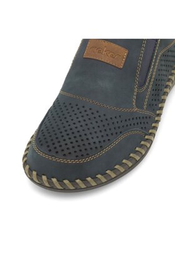 Rieker Półbuty B2466-14 Granatowy. Kolor: niebieski. Materiał: nubuk, skóra