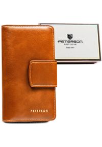 Portfel damski Peterson PTN 008-HF brązowy. Kolor: brązowy. Materiał: skóra ekologiczna