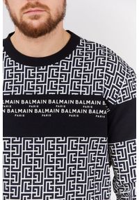 BALMAIN Bluza męska w monogram Balmain, Rozmiar L. Kolor: wielokolorowy. Materiał: bawełna, prążkowany #3
