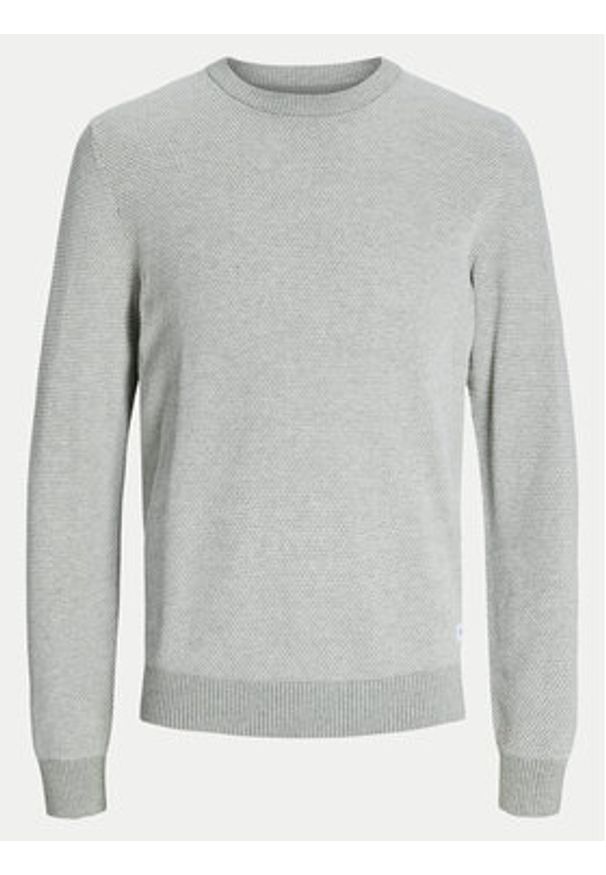 Jack & Jones Sweter Globe 12258139 Szary Regular Fit. Kolor: szary. Materiał: bawełna