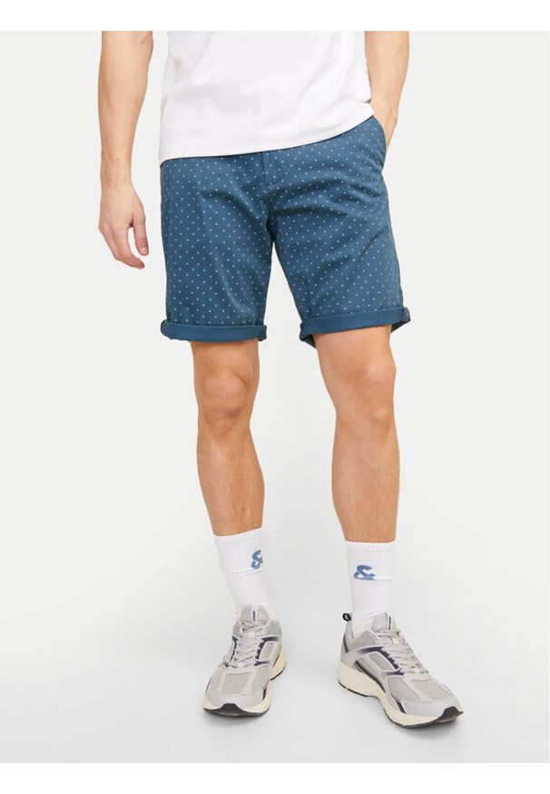 Jack & Jones - Jack&Jones Szorty materiałowe Bowie 12230336 Niebieski Regular Fit. Kolor: niebieski. Materiał: bawełna