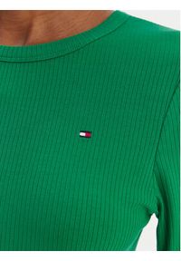 TOMMY HILFIGER - Tommy Hilfiger T-Shirt WW0WW47308 Zielony Slim Fit. Kolor: zielony. Materiał: wiskoza #3