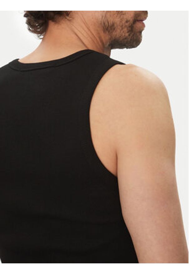 Karl Lagerfeld - KARL LAGERFELD Tank top 755401 552238 Czarny Slim Fit. Typ kołnierza: dekolt w karo. Kolor: czarny. Materiał: bawełna
