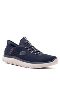 skechers - Skechers Sneakersy SUMMITS SLIP INS 232457 NVY Granatowy. Kolor: niebieski. Materiał: materiał