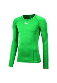 Koszulka do piłki nożnej męska Puma Liga Baselayer Tee LS. Kolor: zielony. Materiał: poliester. Sport: piłka nożna #1