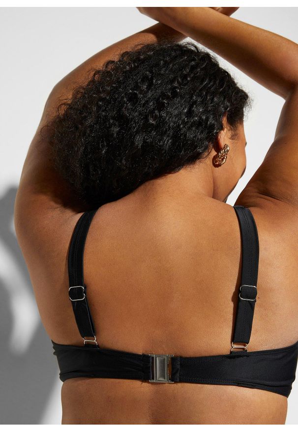 bonprix - Bikini z biustonoszem o kroju balkonetki z wyściełanymi ramiączkami (komplet 2 cz.). Kolor: czarny