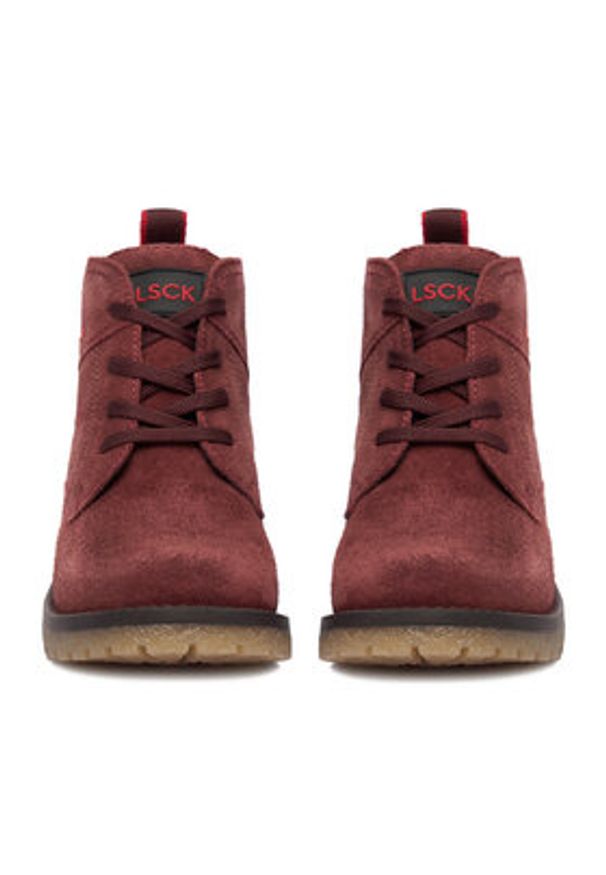 Lasocki Trzewiki CEO-WI16-GIRO-08 Bordowy. Kolor: czerwony. Materiał: zamsz, skóra