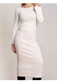 Sinsay - Sukienka dresowa midi - kremowy. Kolor: kremowy. Materiał: dresówka. Długość: midi #1