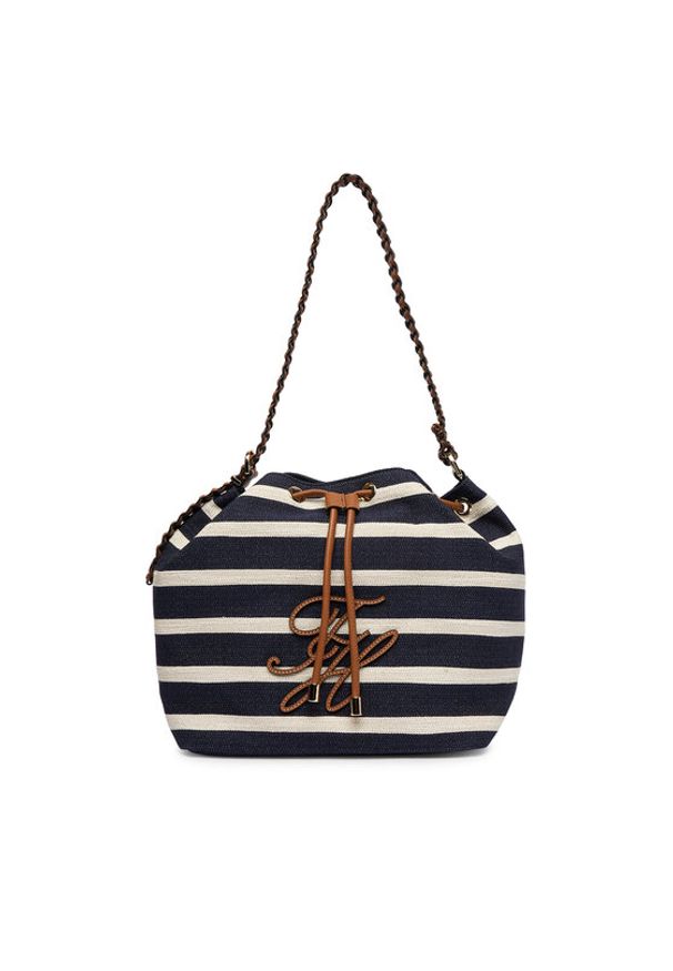 TOMMY HILFIGER - Tommy Hilfiger Torebka Th Elev Summer Bucket Stripe AW0AW18401 Granatowy. Kolor: niebieski