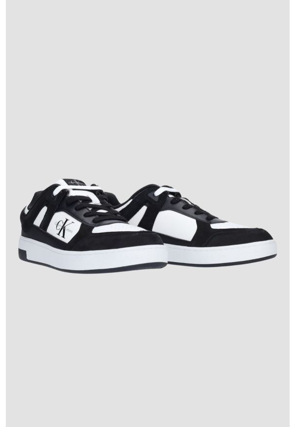 Calvin Klein - CALVIN KLEIN Czarno-białe sneakersy męskie. Kolor: czarny
