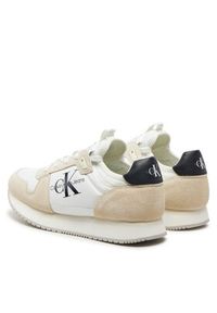 Calvin Klein Jeans Sneakersy Runner Sock Laceup Ny-Lth Wn YW0YW00840 Biały. Kolor: biały. Materiał: zamsz, skóra #3