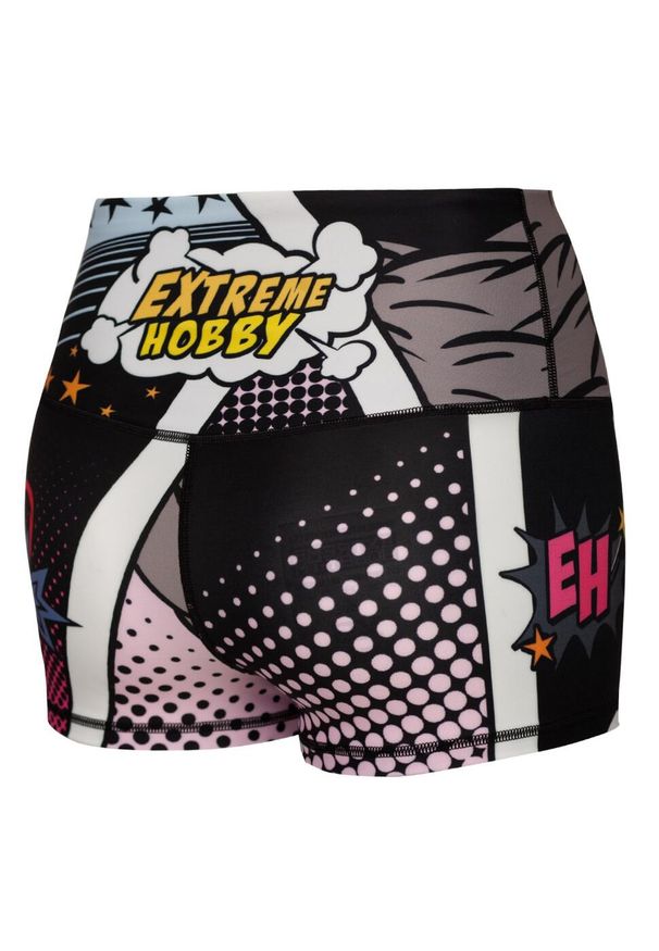 Spdenki sportowe damskie do jogi fitnessu EXTREME HOBBY COMICS. Kolor: czarny, wielokolorowy. Materiał: elastan, poliester. Długość: krótkie. Sport: joga i pilates, fitness