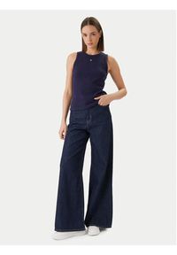 Calvin Klein Jeans Top LV047F232G Fioletowy Slim Fit. Kolor: fioletowy. Materiał: syntetyk #3