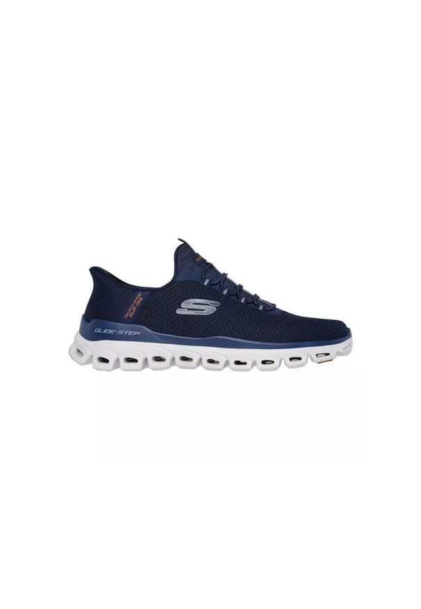 skechers - Męskie GLIDE-STEP NOXUS Slip-On Granatowy. Zapięcie: bez zapięcia. Kolor: niebieski. Materiał: materiał. Szerokość cholewki: normalna